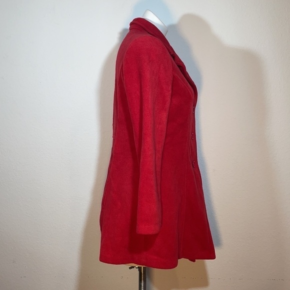 CELINE BY CHAMPION SOLID RED fleece COAT - Picture 4 of 10